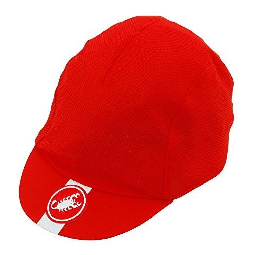 Castelli a/c cycling, cappellino unisex - adulto, red, taglia unica