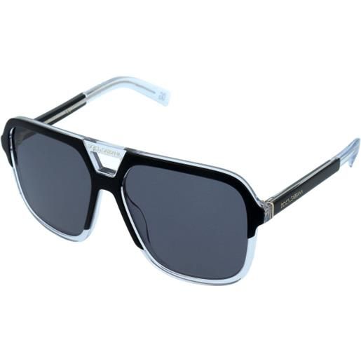 Dolce & Gabbana dg4354 501/81 | occhiali da sole graduati o non graduati | prova online | unisex | plastica | pilot | nero, trasparente | adrialenti