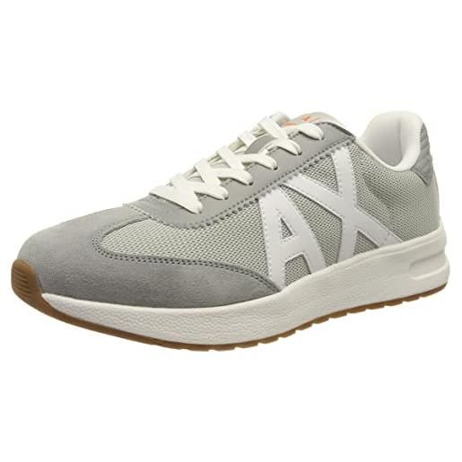 ARMANI EXCHANGE dusseldorf sneakers, scarpe da ginnastica uomo, grey oyster optical white, 40 eu