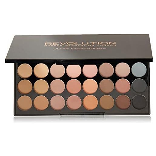 Makeup revolution, palette di ombretti ultra 32 shade eyeshadow flawless matte, da 16 g