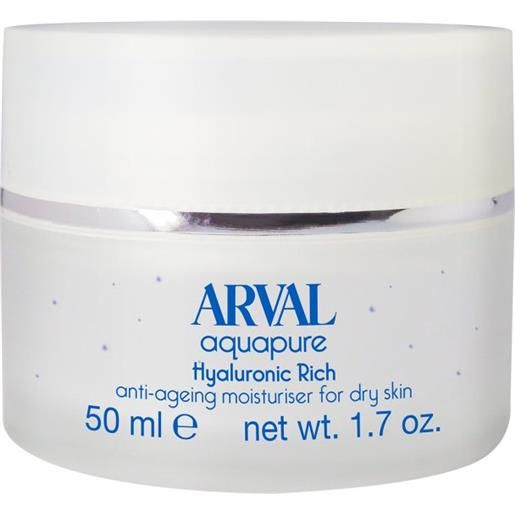 Arval aquapure hyaluronic rich idratante anti-età pelli secche, 50-ml