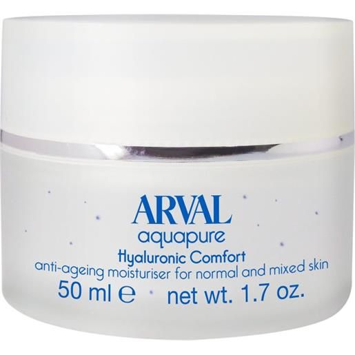 Arval aquapure hyaluronic comfort idratante antià età pelli normali e miste, 50-ml