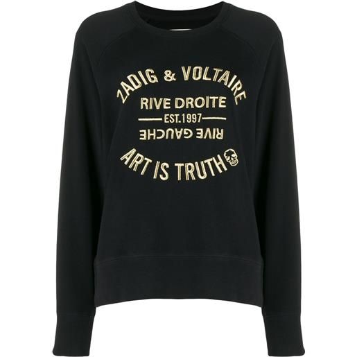 Zadig&Voltaire felpa art is truth con ricamo - nero