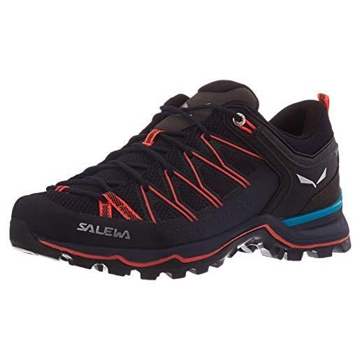 SALEWA ws mountain trainer lite, scarpe da escursionismo donna, premium navy/fluo coral, 40.5 eu