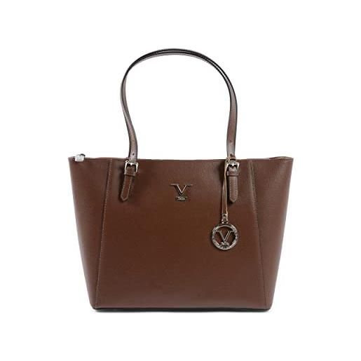19V69 ITALIA womens handbag dark brown v09 palmellato cioccolato, borsa made in italy donna, marrone, 40x28x13 cm