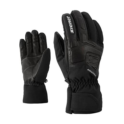 Ziener glyxus as(r) - guanti da sci alpine per adulti, per sport invernali, impermeabili, traspiranti, colore nero, 10