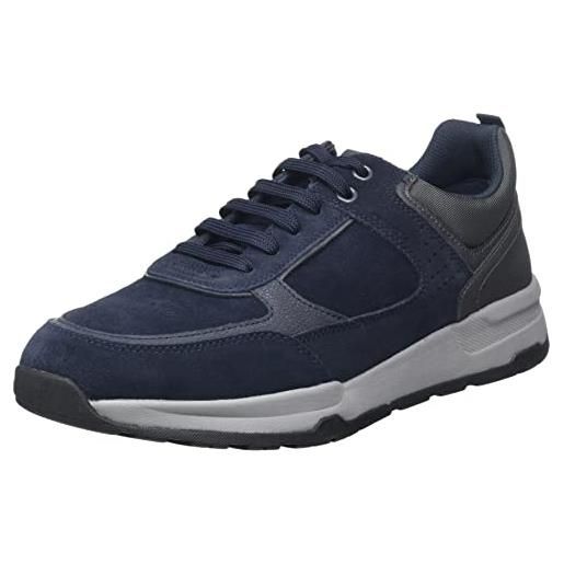 Geox uomo u litio a sneakers uomo, grigio/blu (anthracite/navy), 41 eu