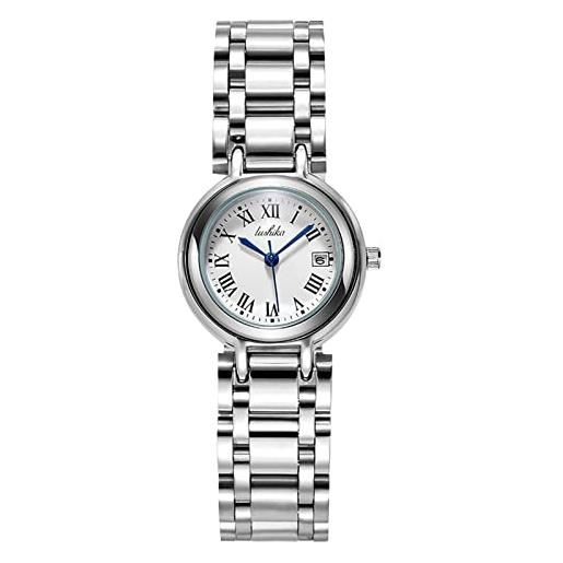 RORIOS donna orologio impermeabile analogico al quarzo orologio con cinturino in acciaio inox fase lunare diamanti orologio per donna
