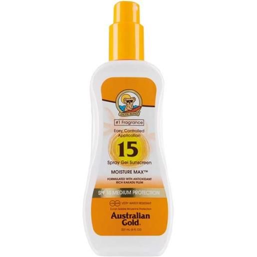 Australian Gold spray gel sunscreen spf15 237ml - lozione spray solare spf15 water resistant protezione media