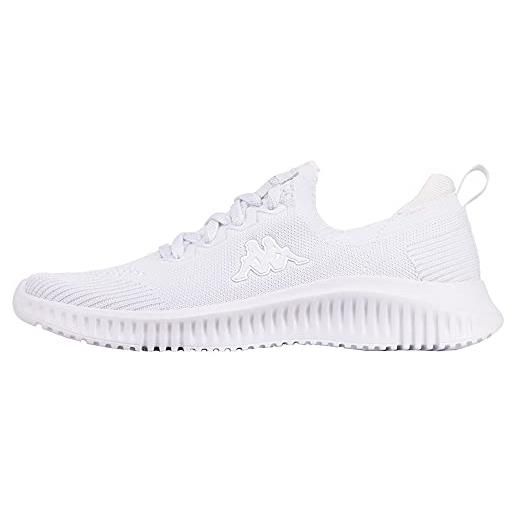 Kappa abiola scarpe da ginnastica unisex - adulto, bianco (white/silver), 39 eu