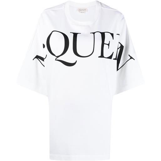 Alexander McQueen t-shirt oversize con stampa - bianco