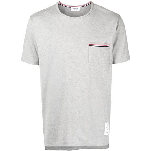 Thom Browne t-shirt con taschino - grigio