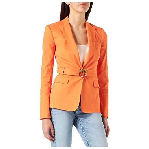 Pinko empoli giacca tela di lino/vis, coat donna, a69_arancione-carota, 42 tall