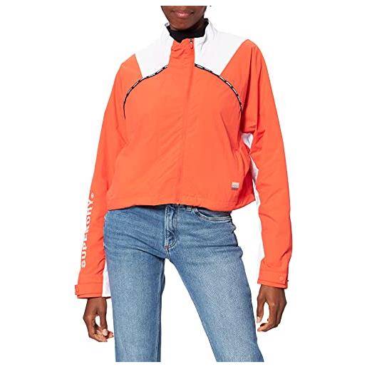 Superdry run cropped weatherproof giacca donna, arancione (red sun), x-large