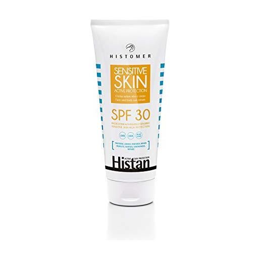 HISTOMER histan sensitive skin active protection spf 30 - crema solare per pelli sensibili protezione alta spf 30 - uva- uvb -blue light - dermatologicamente testata -anti photoageing - 200 ml