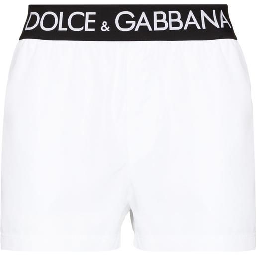 Dolce & Gabbana costume da bagno con logo - bianco