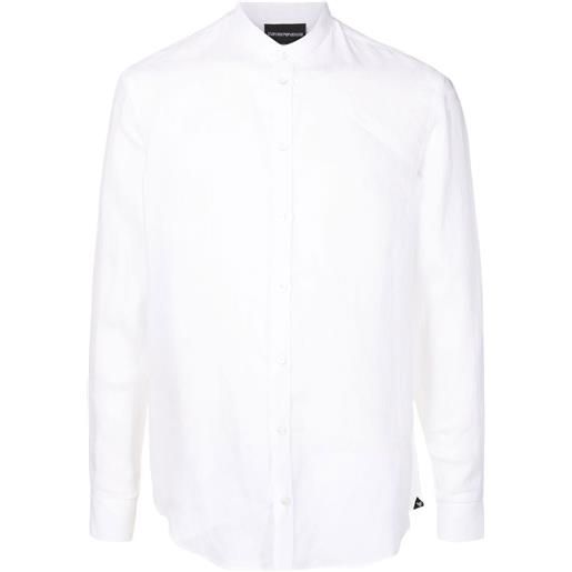 Emporio Armani camicia con colletto a cinturino - bianco