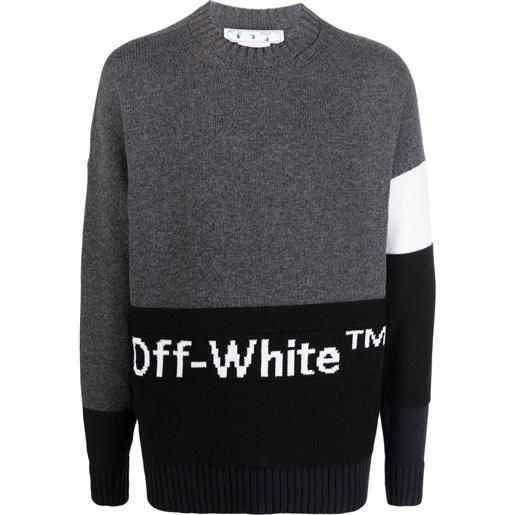 Off-White maglione con logo - grigio