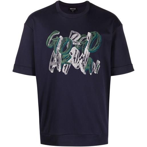 Giorgio Armani t-shirt con stampa - blu
