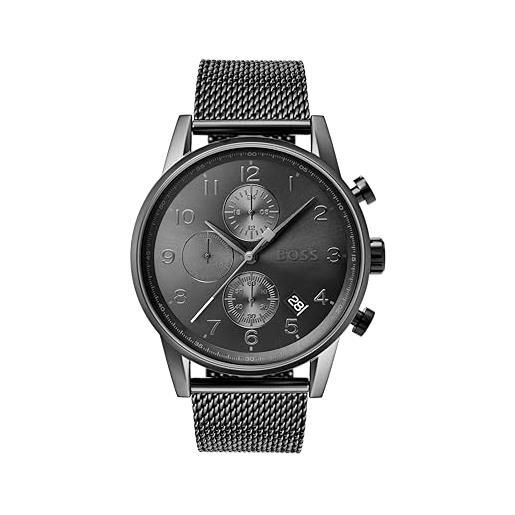 Boss orologio con cronografo al quarzo da uomo con cinturino in maglia metallica in acciaio inossidabile grigio - 1513674