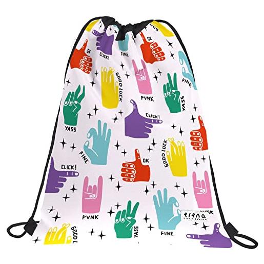 Grafoplás elena corredoira, hands, borsa scolastica unisex bambini, multicolore, 36 x 47 cm, multicolore, 36x47cm, scuola