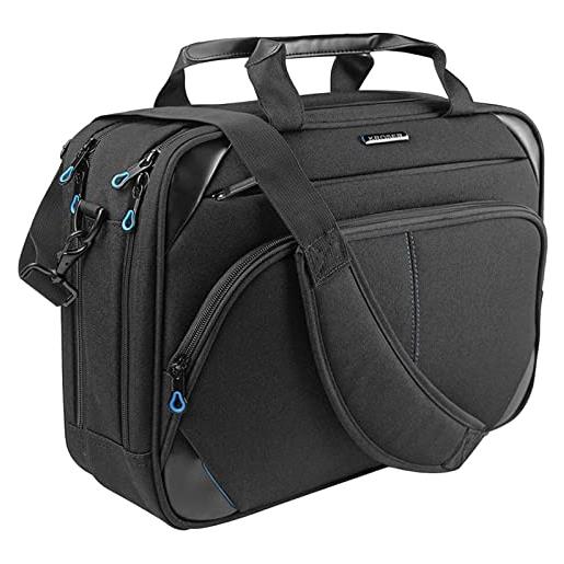 KROSER borsa del portatile 15,6 pollici a tracolla per laptop custodia per computer idrorepellente con tasche rfid per affari/università/donne/uomini-nero/blu