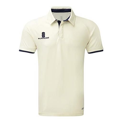 Surridge Sports - camicia da cricket a maniche corte, da uomo, uomo, camicia, sur376na-xl, marina militare, xl