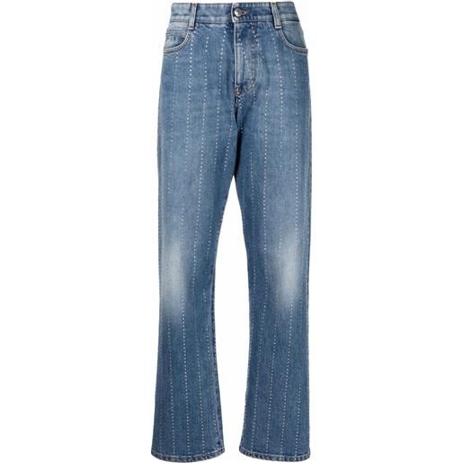 Stella McCartney jeans dritti con strass - blu