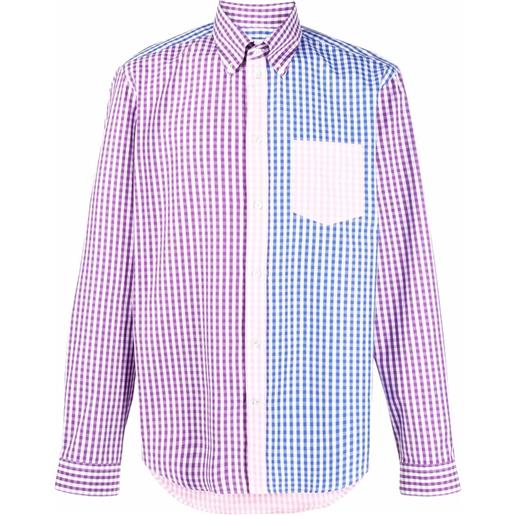 Mackintosh camicia bloomsbury con design color-block - blu