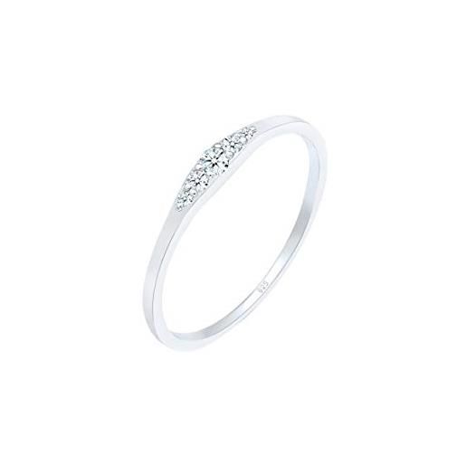 DIAMORE elli diamonds anello donne di fidanzamento da sposa con diamante (0,07 ct) in argento sterling 925