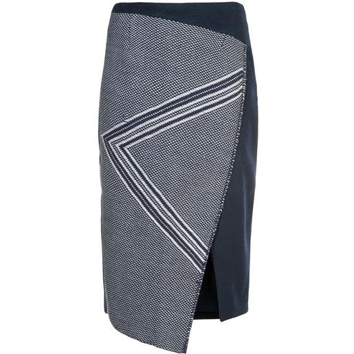VOZ asymmetric pattern skirt - blu