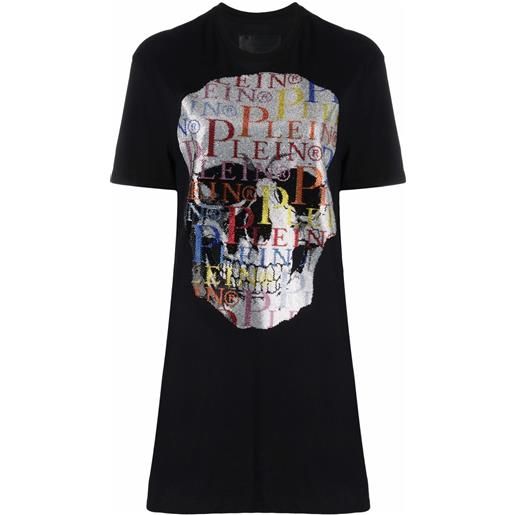 Philipp Plein abito modello t-shirt con strass - nero