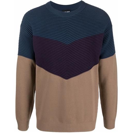 Giorgio Armani maglione con design color-block - toni neutri