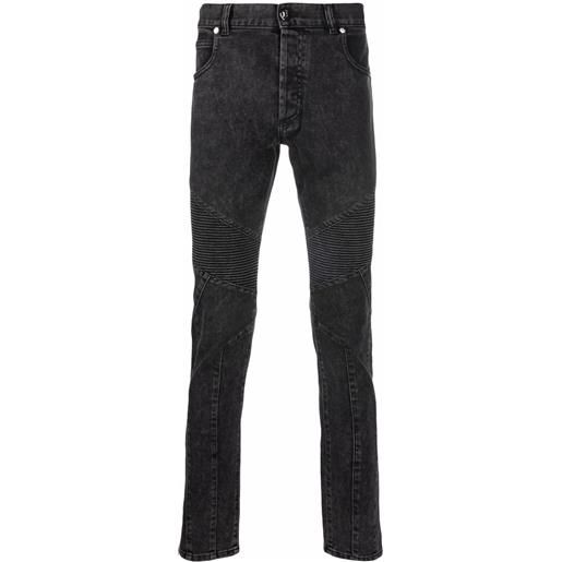 Balmain jeans con logo goffrato - nero