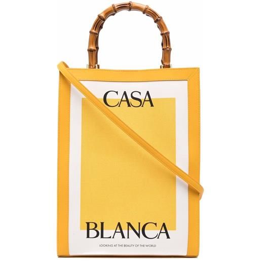 Casablanca borsa tote con stampa - giallo