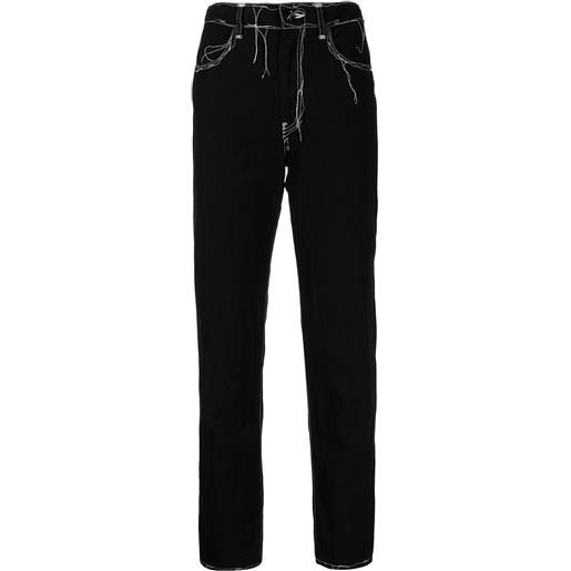 Y's jeans slim con cuciture a contrasto - nero
