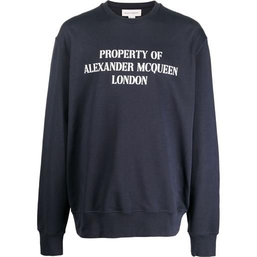 Alexander McQueen felpa con stampa - blu