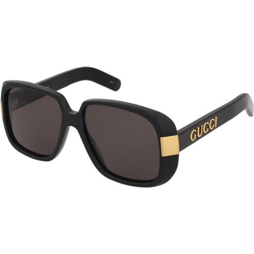 Gucci gg0318s 005 | occhiali da sole graduati o non graduati | prova online | plastica | quadrati | nero | adrialenti
