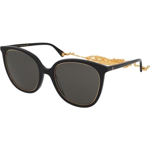 Gucci gg1076s 001 | occhiali da sole graduati o non graduati | prova online | plastica | oversize, tondi | nero | adrialenti