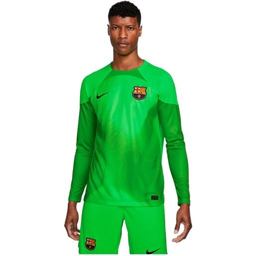 Nike fc barcelona dri fit stadium goalkeeper 22/23 long sleeve t-shirt verde 2xl