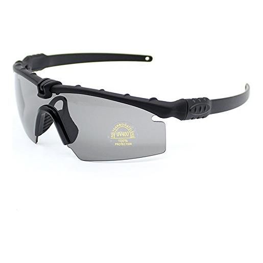 ZoliTime si m frame 3.0polarized army sunglasses war game ballisti military goggles combat eye shield (nero, lente polarizzata 4)