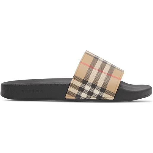 Burberry sandali slides con motivo vintage check - toni neutri