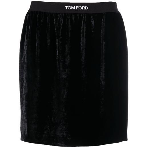 TOM FORD minigonna con logo - nero