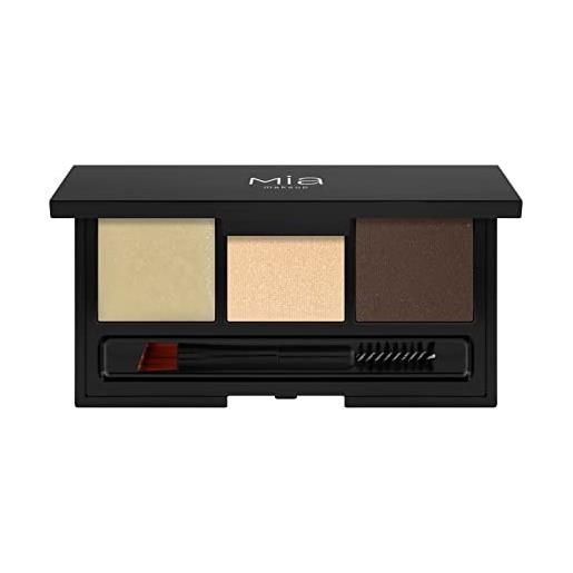 MIA Makeup set & define brow palette mini palette per riempire, definire e fissare le sopracciglia (brunette)