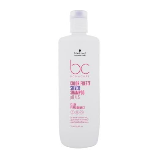 Schwarzkopf Professional bc bonacure ph 4.5 color freeze silver shampoo neutralizzante per capelli grigi e schiariti 1000 ml