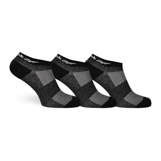 Reebok te low cut sock 3p calze, unisex adulto, nero, s