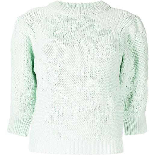 Cecilie Bahnsen maglione con ricamo - verde