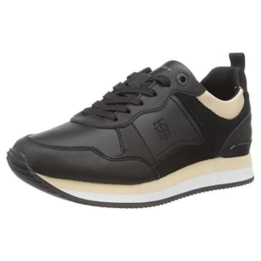 Tommy Hilfiger sneakers da runner donna feminine active scarpe sportive, nero (black), 41 eu