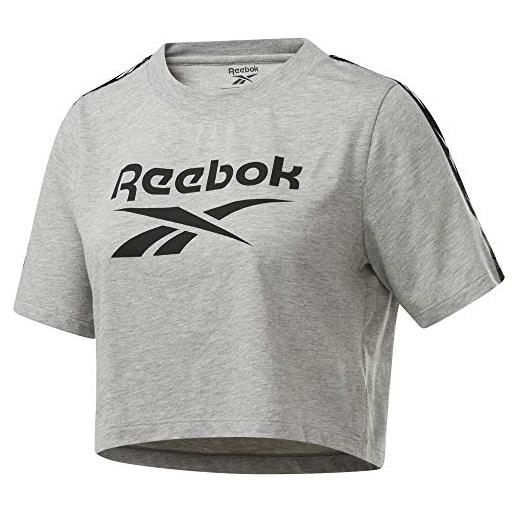 Reebok training essentials tape pack, maglietta donna, medium grey heather, xxs