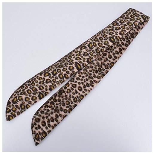 CREATIVE CORNER fascia per capelli da annodare con filo di metallo velluto stampato leopardato marrone